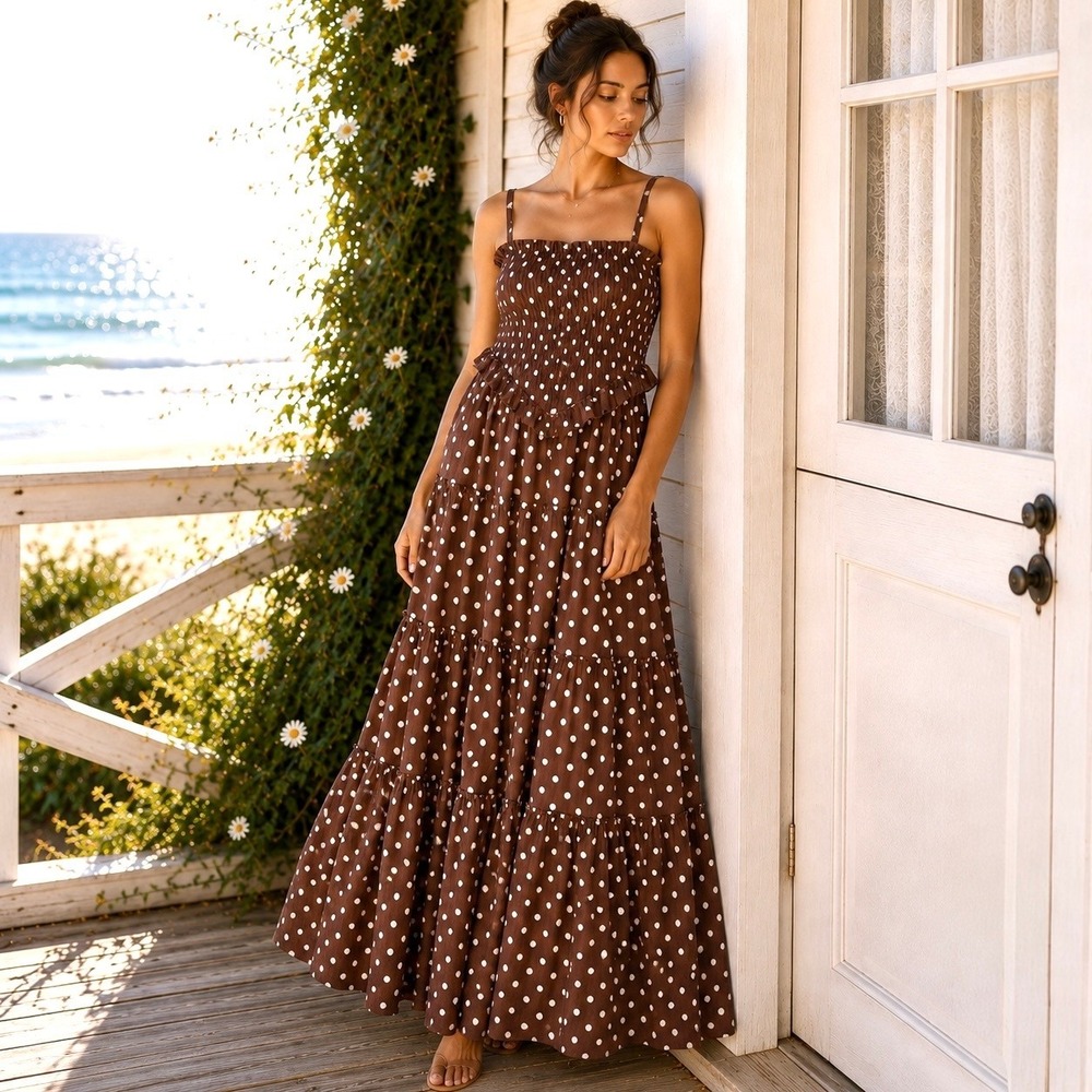Anthropologie Meadow Rhodes Medium Maxi Dress Cottagecore Prairie Coastal Boho